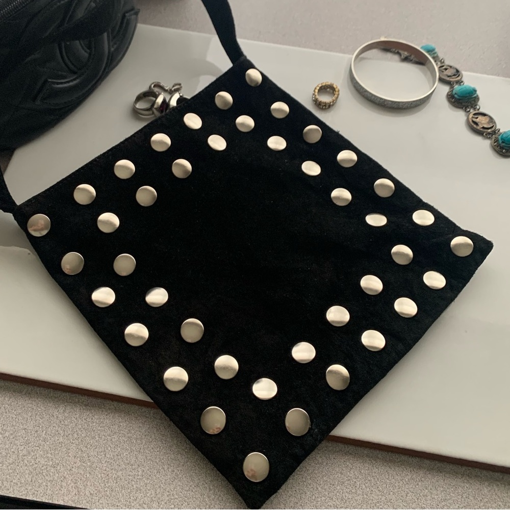 Suede Bebe Vintage Small Tote Bag Handbag
